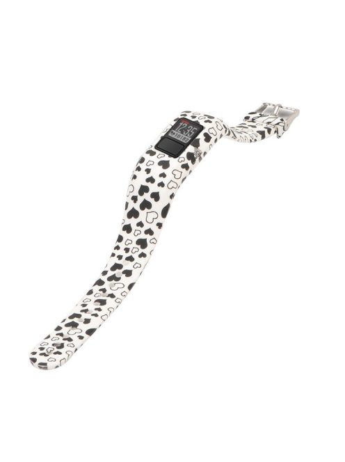 Pattern Printing Adjustable Sports Silicone Replacement Watch Band for Garmin Vivofit JR - Black Heart