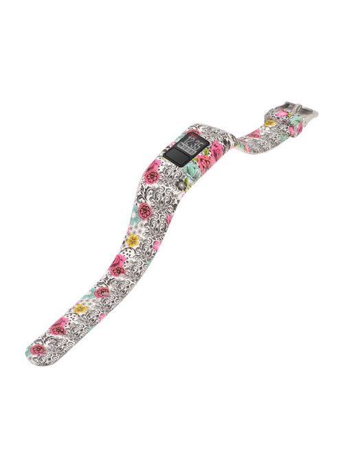 Pattern Printing Adjustable Sports Silicone Replacement Watch Strap for Garmin Vivofit JR - Wedding Bouquet