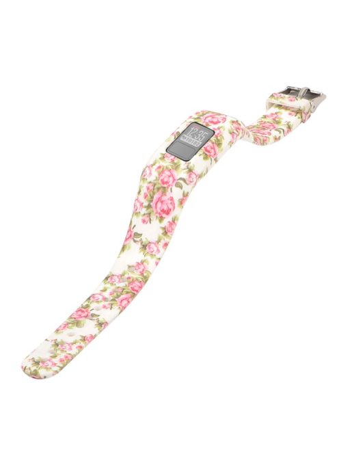 Pattern Printing Silicone Watch Band for Garmin Vivofit 3, Replacement Wrist Strap, Length: 23cm - Camellia