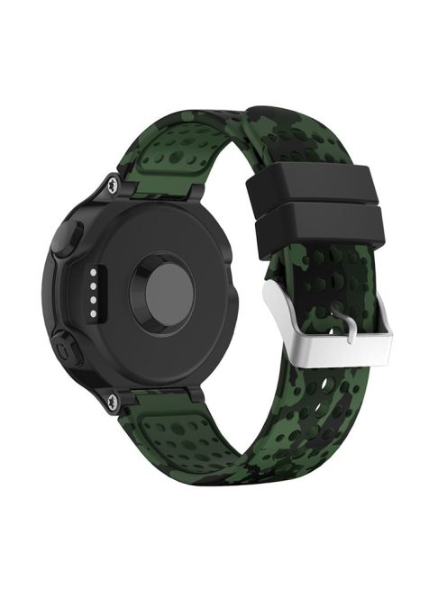 Pattern Printing Soft Silicone Watch Band for Garmin Forerunner 220/230/235/620/63 - Green / Black