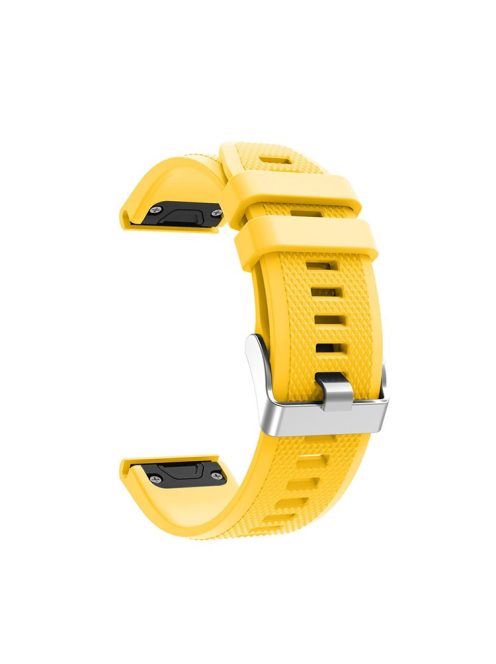 Rhombus Grain Soft Silicone Watch Band with Pin Buckle for Garmin Forerunner 935 - Yellow