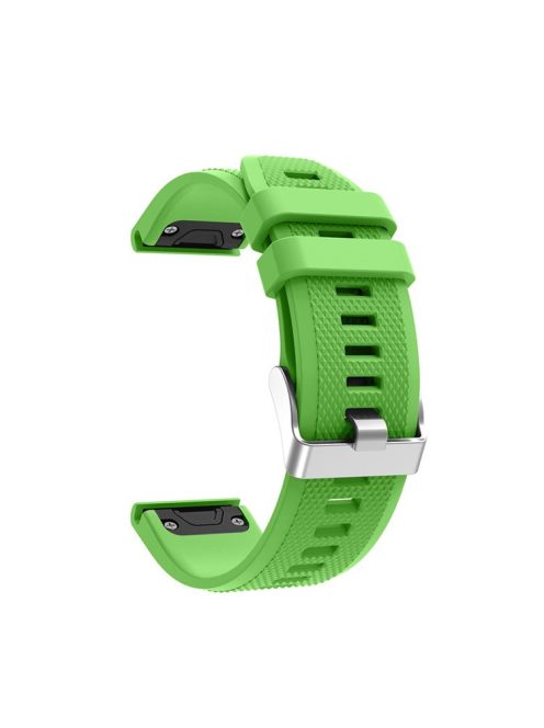 Rhombus Texture Pin Buckle Silicone Watch Strap for Garmin Forerunner 935 - Green