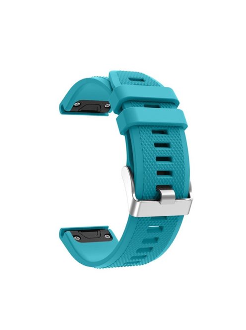 Rhombus Texture Pin Buckle Silicone Watch Strap Replacement for Garmin Forerunner 935 - Sky Blue