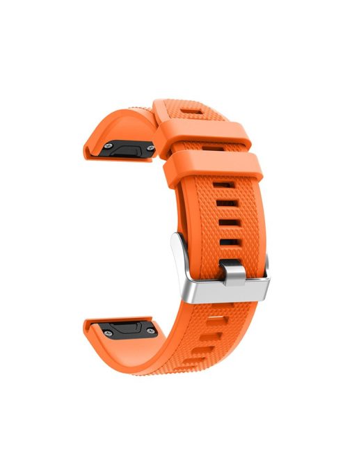 Rhombus Texture Silicone Watch Strap with Pin Buckle for Garmin Forerunner 935 - Orange