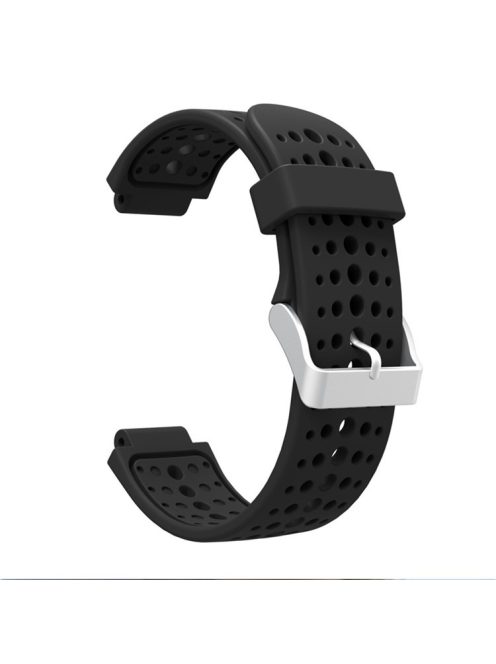 Round Holes Silicone Watch Band Strap for Garmin Forerunner 220/230/235/620/630 - Black