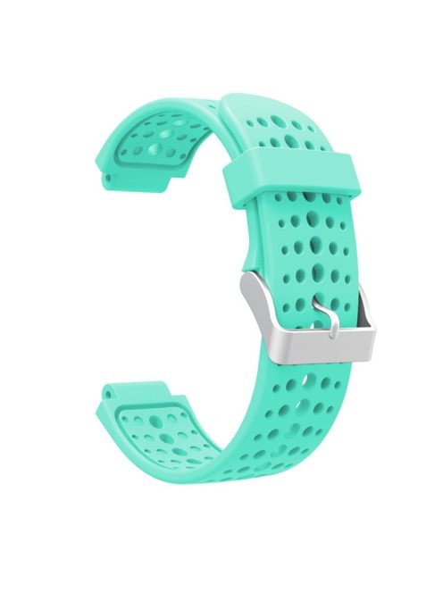 Round Holes Silicone Watch Band Strap for Garmin Forerunner 220/230/235/620/630 - Cyan