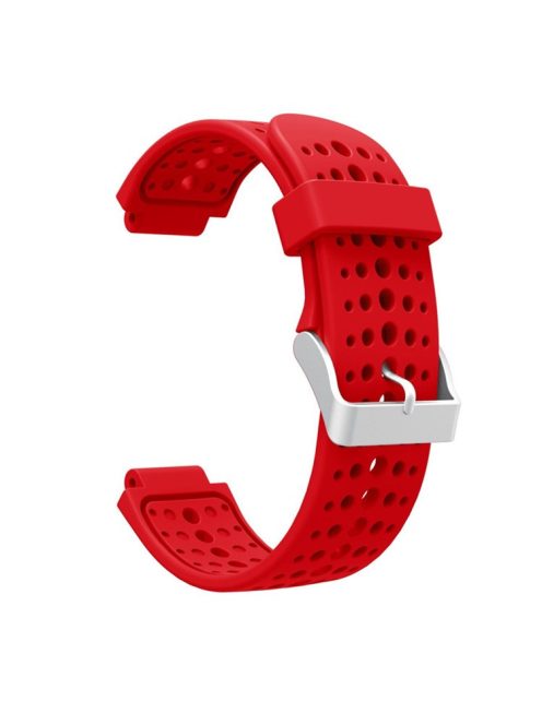 Round Holes Silicone Watch Band Strap for Garmin Forerunner 220/230/235/620/630 - Red