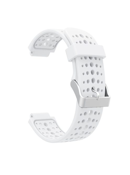 Round Holes Silicone Watch Band Strap for Garmin Forerunner 220/230/235/620/630 - White