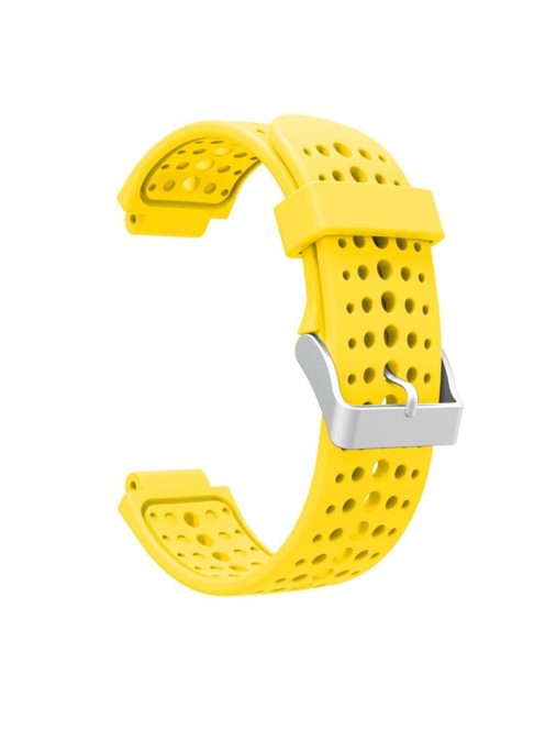 Round Holes Silicone Watch Band Strap for Garmin Forerunner 220/230/235/620/630 - Yellow