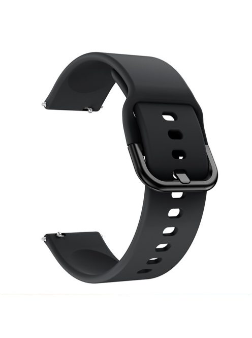 Silicone Solid Color Watch Strap for Garmin Vivoactive 4S, Vivomove 3S, Etc - Black