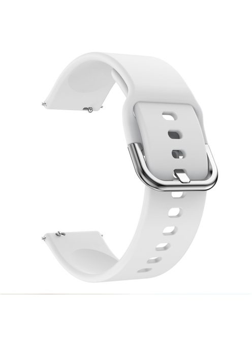 Silicone Solid Color Watch Strap for Garmin Vivoactive 4S, Vivomove 3S, Etc - White