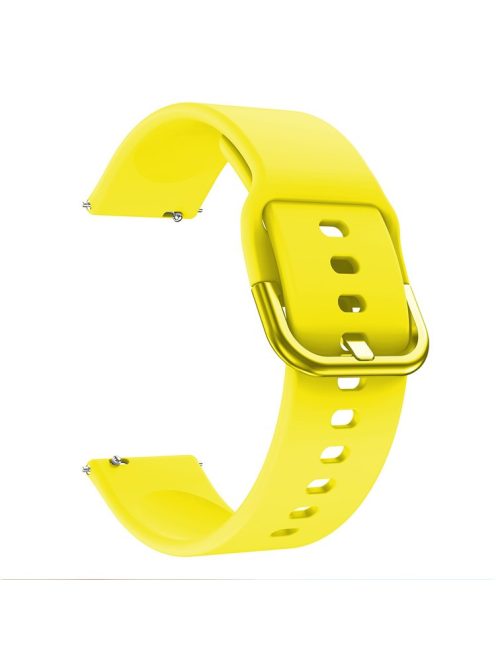 Silicone Solid Color Watch Strap for Garmin Vivoactive 4S, Vivomove 3S, Etc - Yellow