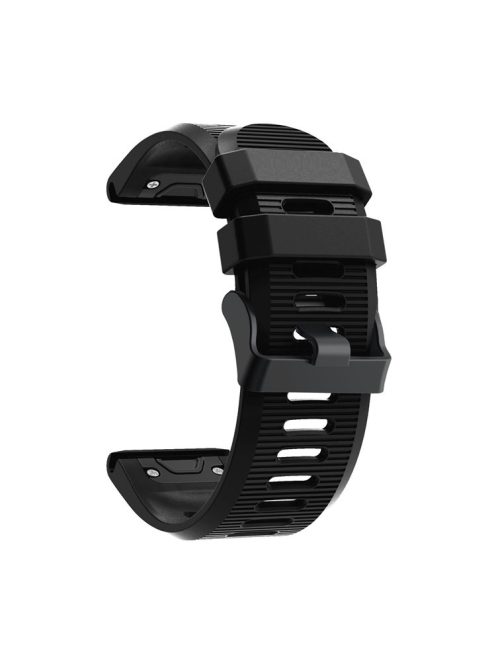 Silicone Sport Watch Band with Black PC Buckle for Garmin Fenix 5X Plus - Black