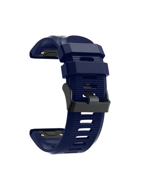 Silicone Sport Watch Band with Black PC Buckle for Garmin Fenix 5X Plus - Dark Blue