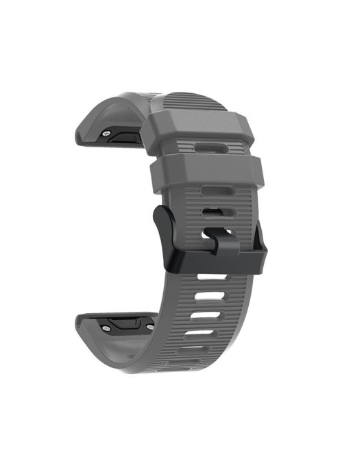 Silicone Sport Watch Band with Black PC Buckle for Garmin Fenix 5X Plus - Grey