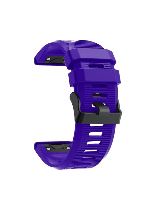 Silicone Sport Watch Band with Black PC Buckle for Garmin Fenix 5X Plus - Purple