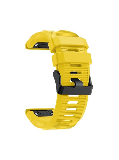 Silicone Sport Watch Band with Black PC Buckle for Garmin Fenix 5X Plus - Yellow