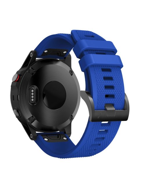 Silicone Watch Band for Garmin Fenix 5 Adjustable Smart Watch Strap with Black Triangle Buckle - Dark Blue