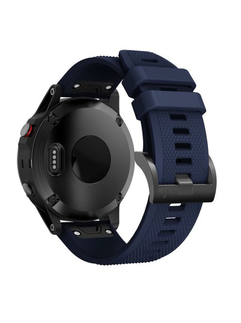 Silicone Watch Band for Garmin Fenix 5 Adjustable Smart Watch Strap with Black Triangle Buckle - Navy Blue