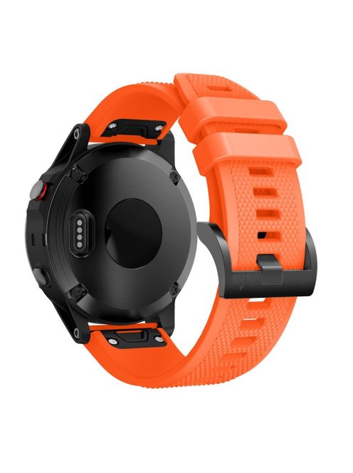 Silicone Watch Band for Garmin Fenix 5 Adjustable Smart Watch Strap with Black Triangle Buckle - Orange