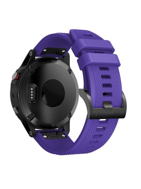 Silicone Watch Band for Garmin Fenix 5 Adjustable Smart Watch Strap with Black Triangle Buckle - Purple