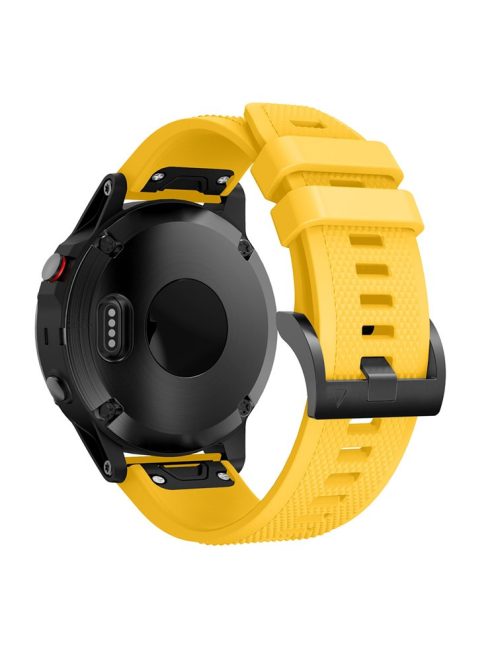 Silicone Watch Band for Garmin Fenix 5 Adjustable Smart Watch Strap with Black Triangle Buckle - Yellow