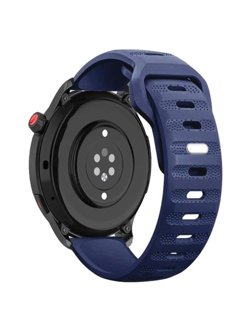 Silicone Watch Band for Garmin Forerunner 265 / 255 / Vivoactive 4 / Venu 2 , 22mm Dot Texture Wrist Strap Bracelet - Midnight Blue