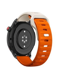   Silicone Watch Band for Garmin Forerunner 265 / 255 / Vivoactive 4 / Venu 2 , 22mm Dot Texture Wrist Strap Bracelet - Starlight+Orange