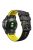 Silicone Watch Band for Huami Amazfit Falcon / Garmin Forerunner 965 / 955 , Trapezoid Holes Quick Release Watch Strap - Black / Yellow