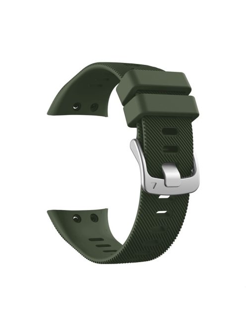 Silicone Watch Band Silver Buckle for Garmin Forerunner 45S - Army Green