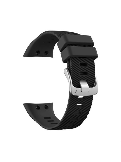 Silicone Watch Band Silver Buckle for Garmin Forerunner 45S - Black