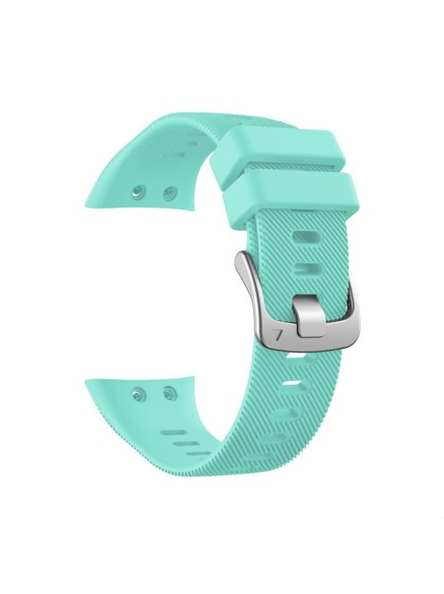 Silicone Watch Band Silver Buckle for Garmin Forerunner 45S - Cyan