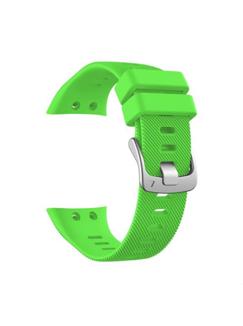 Silicone Watch Band Silver Buckle for Garmin Forerunner 45S - Green