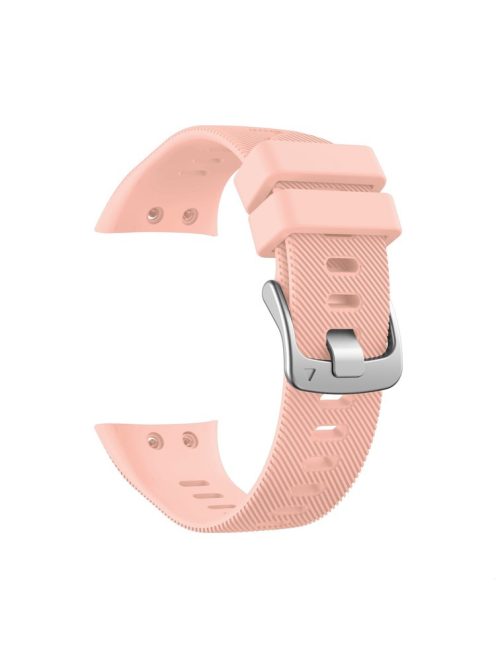 Silicone Watch Band Silver Buckle for Garmin Forerunner 45S - Pink