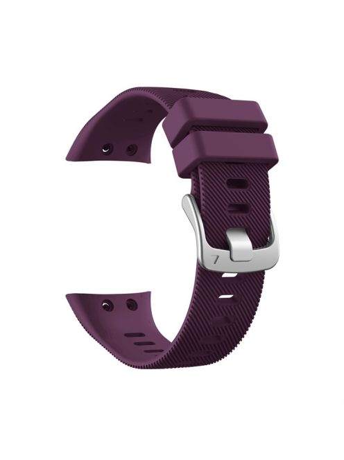 Silicone Watch Band Silver Buckle for Garmin Forerunner 45S - Purple