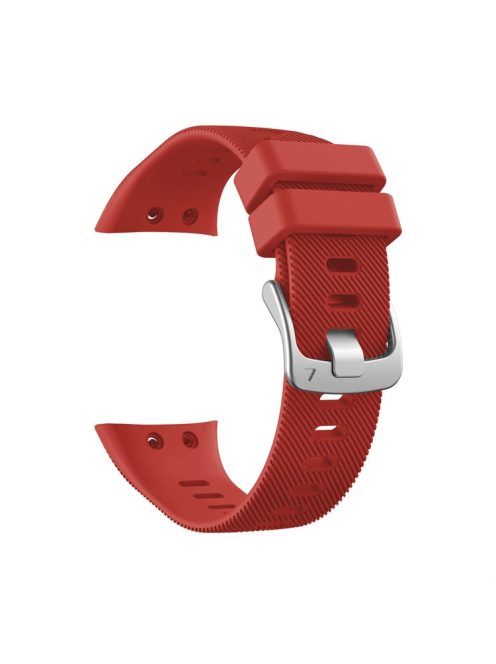 Silicone Watch Band Silver Buckle for Garmin Forerunner 45S - Red