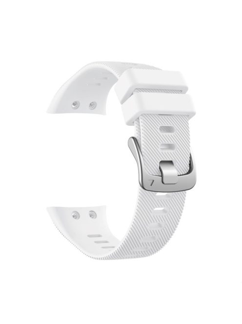 Silicone Watch Band Silver Buckle for Garmin Forerunner 45S - White