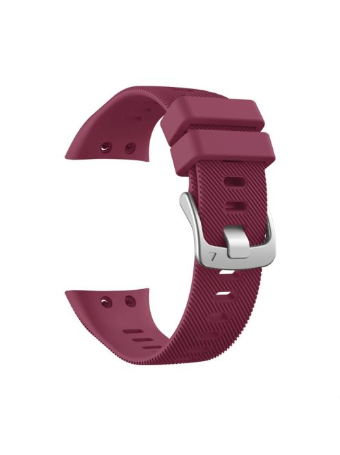 Silicone Watch Band Silver Buckle for Garmin Forerunner 45S - Wine Red