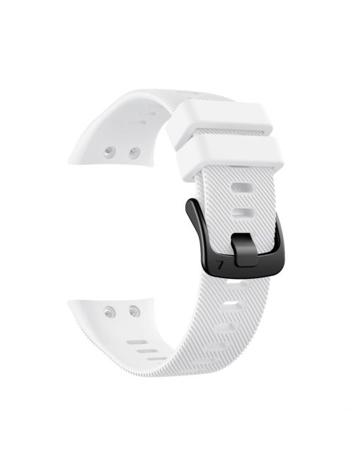 Silicone Watch Band Strap Black Buckle for Garmin Forerunner 45 - White