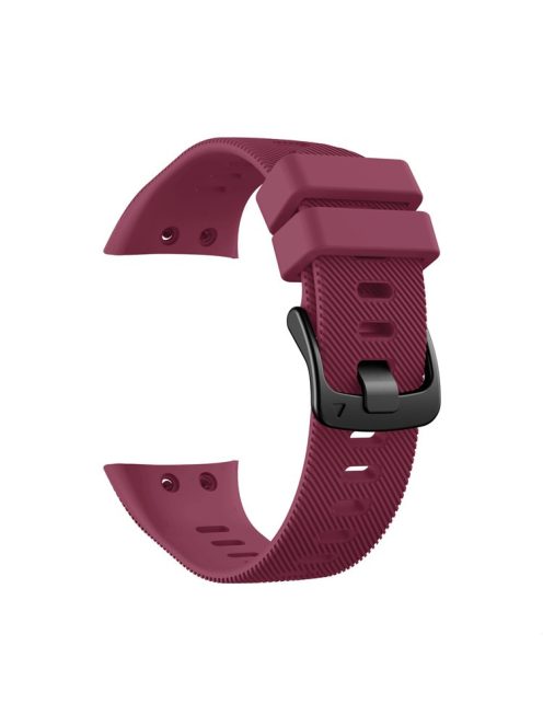 Silicone Watch Band Strap Black Buckle for Garmin Forerunner 45 - Wine Red