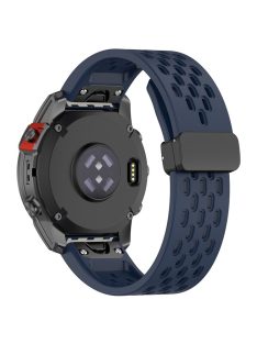   Silicone Watch Bands for Garmin Fenix 7X Pro / 7X , 26mm Quick Release Multi-Hole Wrist Strap with Folding Buckle - Midnight Blue