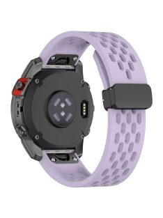   Silicone Watch Bands for Garmin Fenix 7X Pro / 7X , 26mm Quick Release Multi-Hole Wrist Strap with Folding Buckle - Purple