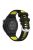 Silicone Watch Bands for Garmin Forerunner 265S / 255S / Venu 2S , 18mm Cross Stripe Dual-color Waterproof Strap - Black+Lime