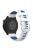 Silicone Watch Bands for Garmin Forerunner 265S / 255S / Venu 2S , 18mm Cross Stripe Dual-color Waterproof Strap - White+Blue