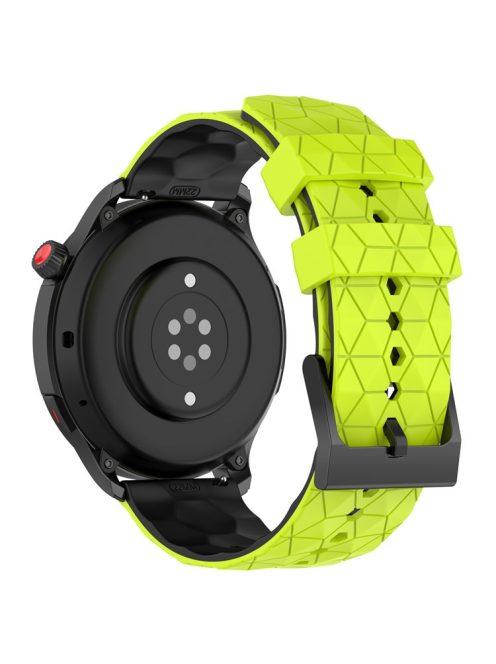 Silicone Watch Bands for Garmin Move Trend , 20mm Dual Color Football Pattern Sports Strap - Lime / Black