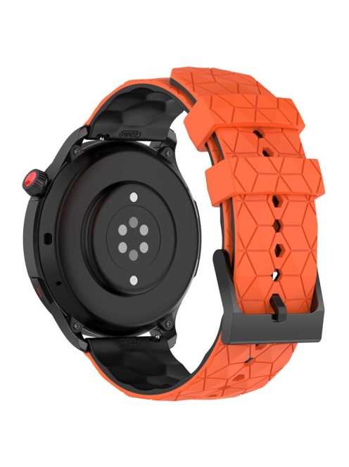 Silicone Watch Bands for Garmin Move Trend , 20mm Dual Color Football Pattern Sports Strap - Orange / Black