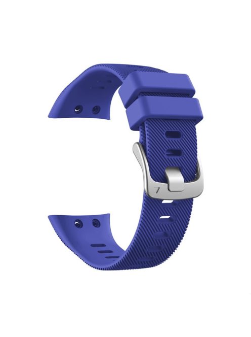 Silicone Watchband Strap Silver Buckle for Garmin Forerunner 45 - Dark Blue