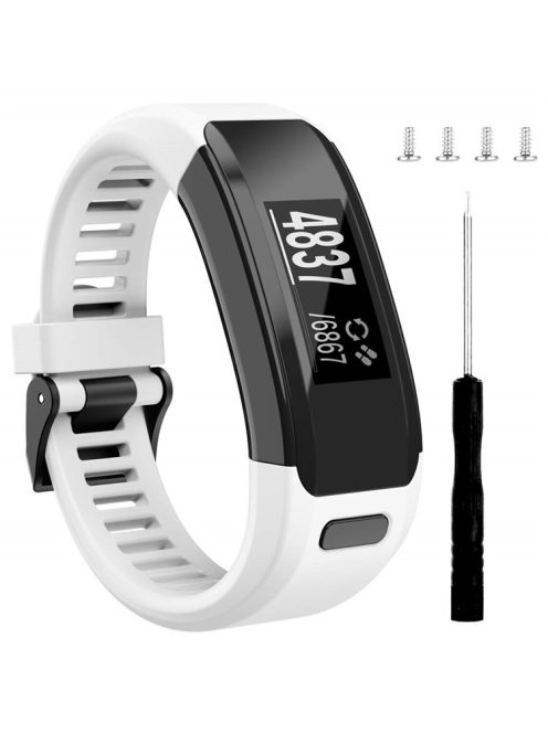 Soft Flexible Silicone Watch Band for Garmin Vivosmart HR - White