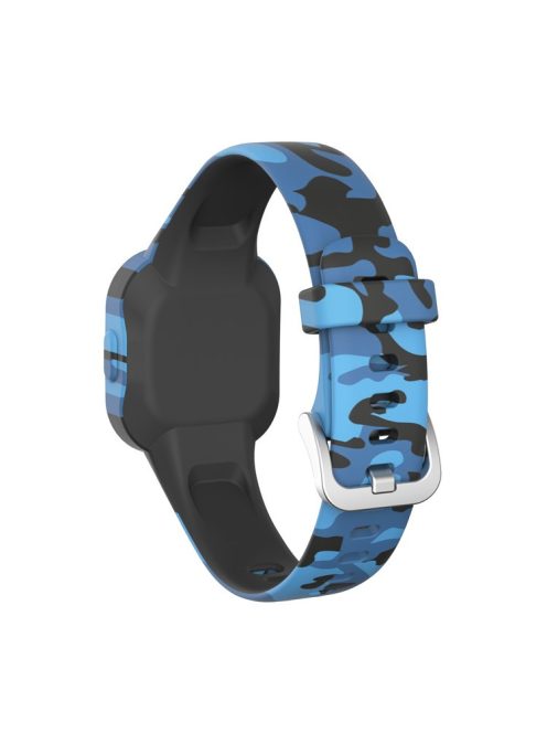 Soft Silicone Smart Watch Strap Replacement Watch Band for GarminFit JR3 - Camouflage Blue