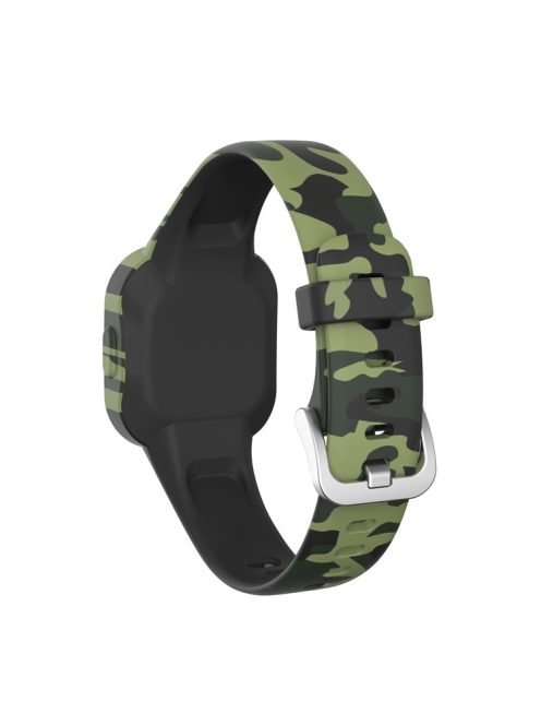 Soft Silicone Smart Watch Strap Replacement Watch Band for GarminFit JR3 - Camouflage Green